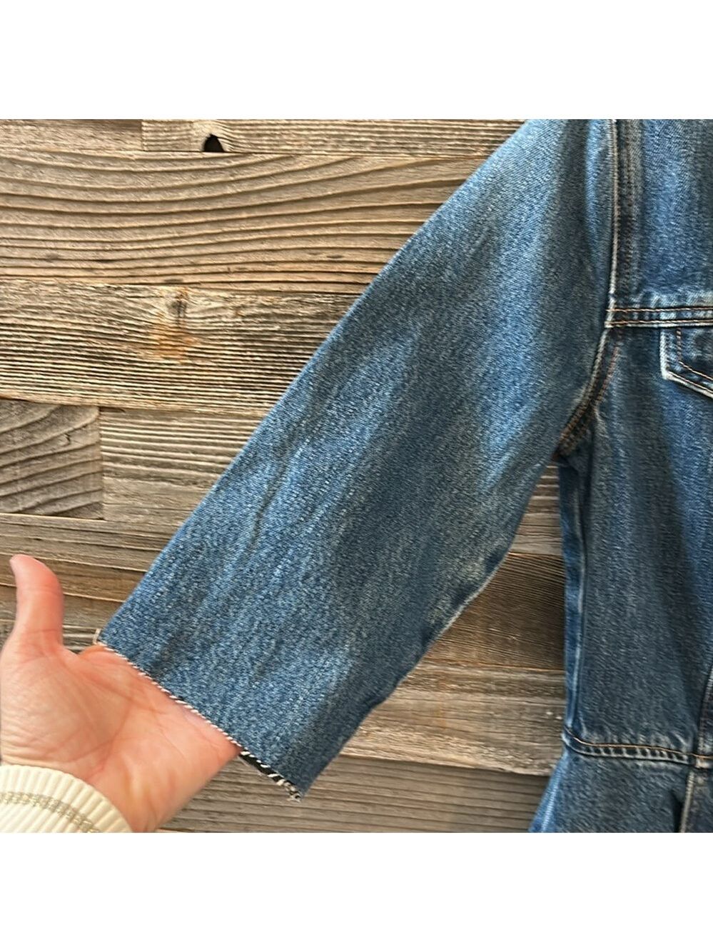 Etica Denim Snap Front 3/4 Sleeve Raw Hem Jordyn Trucker Jean Dress Size S NWT - Picture 6 of 13
